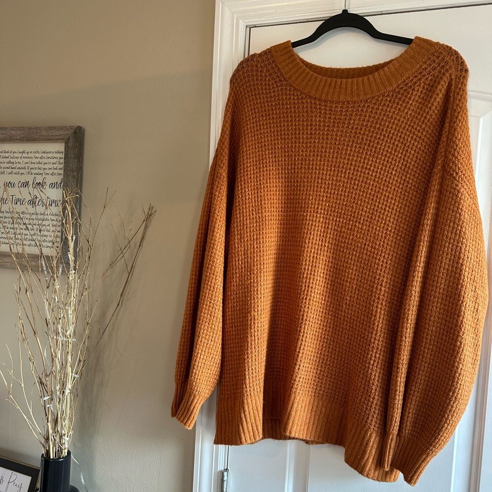 Orange Knit Sweater Large American Eagle